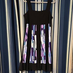 R&M Richards black and purple sundress, size 16W